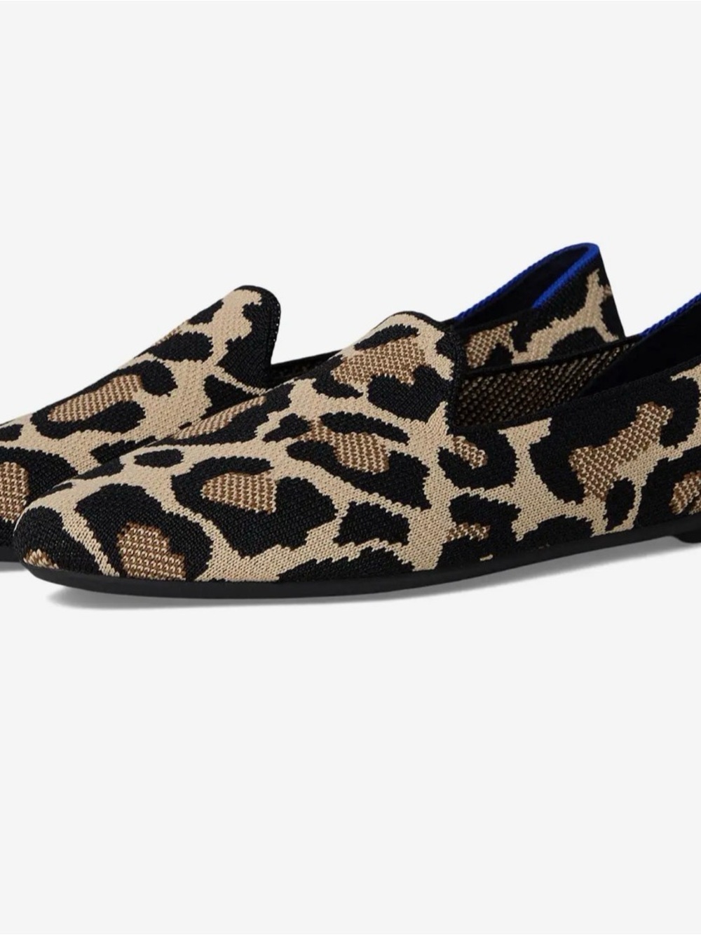 Rothy's Leopard Knit Loafers - Black & Tan - Picture 1 of 8